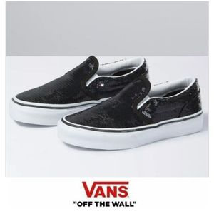 VANS Black Micro Sequins Classic Slip-On